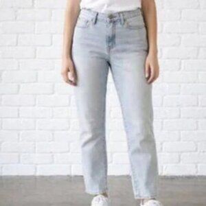 LANDS' END High Rise Straight Leg Jeans